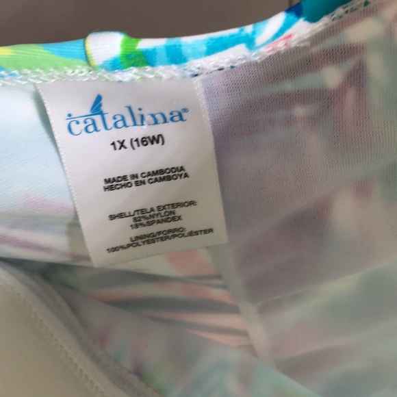 NWOT 16 W  CATALINA Women's Floral  Pattern One Piece Swim Suit Multicolor 1X - Picture 4 of 7